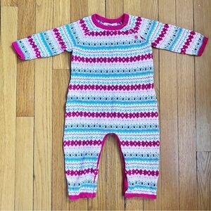 Tucker + Tate Cashmere Cotton Fair Isle Knit Patterned One Piece Romper 9m